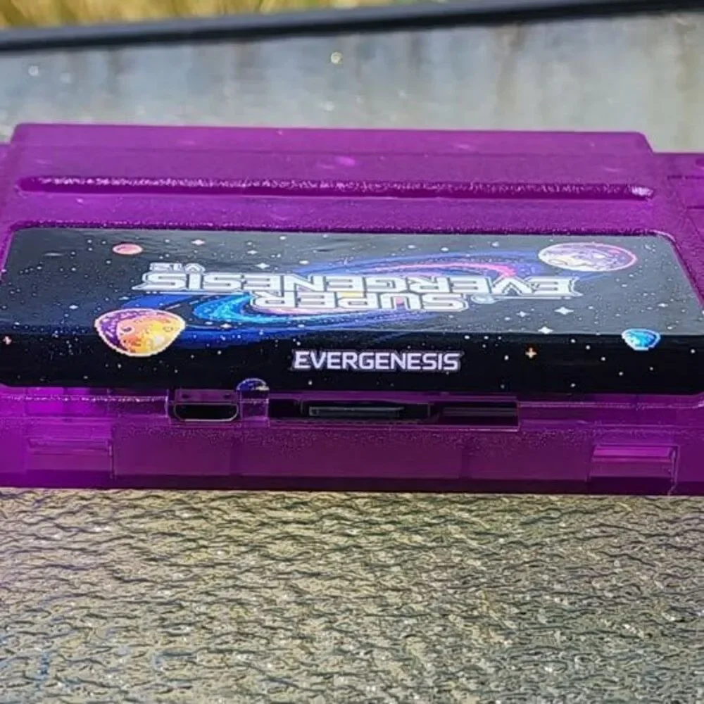 Super Nintendo 3000 in 1 Multi Video Game Cart SNES Retro Gaming Clear purple